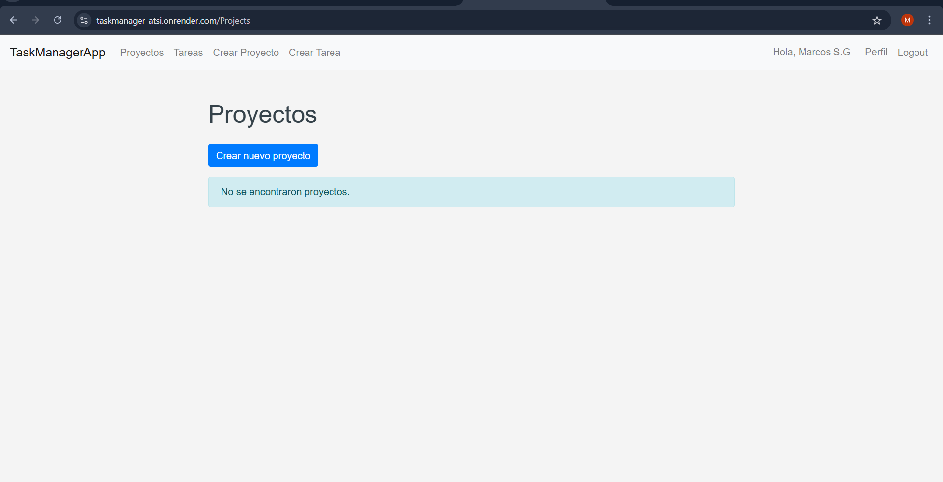 Panel de proyectos