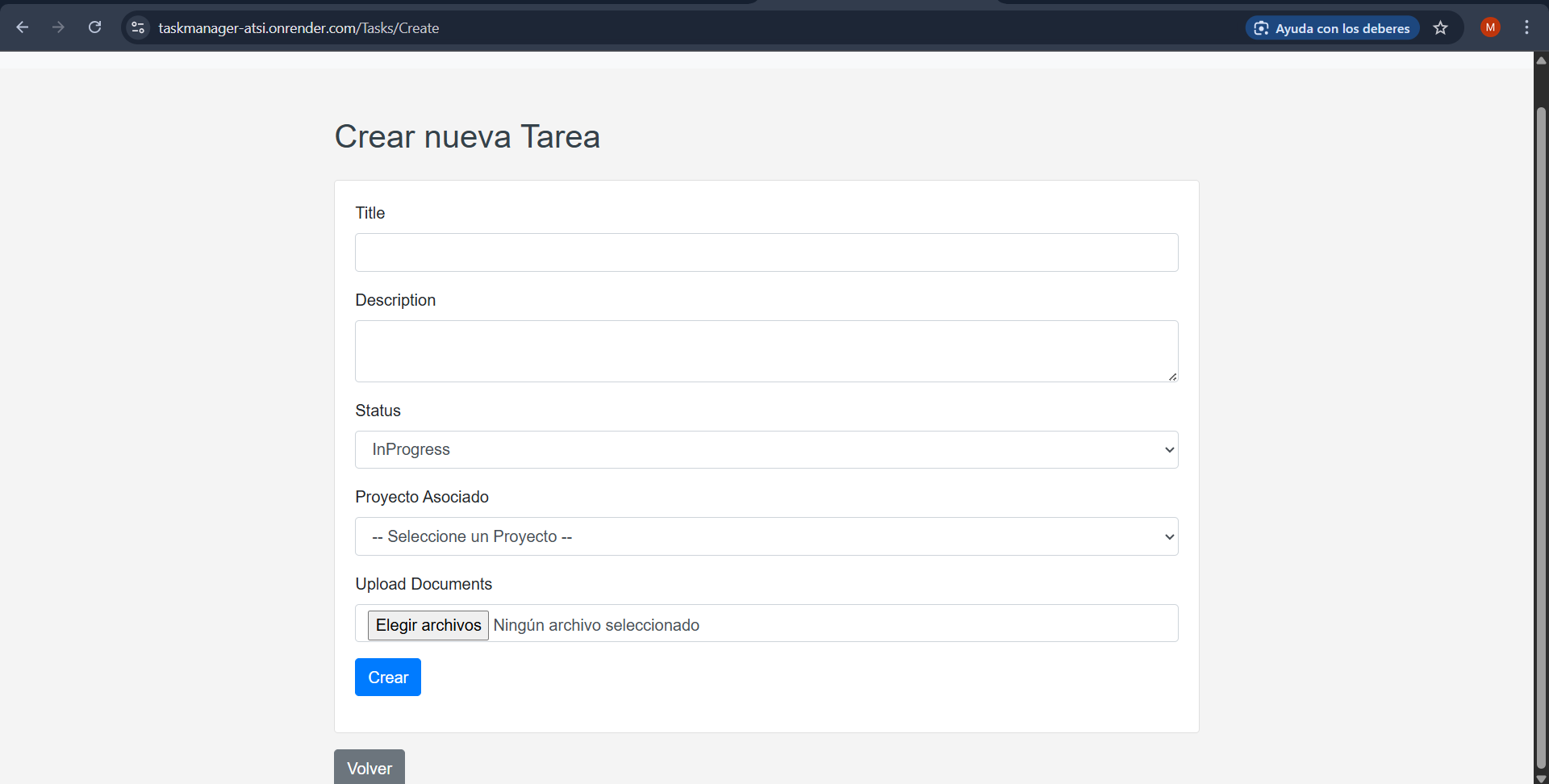 Panel de tareas